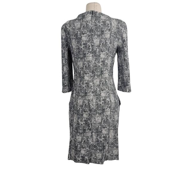 MM Lafleur Etsuko Sheath Dress Sz 10 Crackle Black White Workwear Office Career - Picture 5 of 12